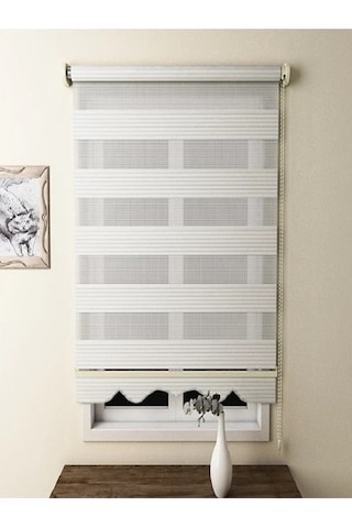 Pliseli Krem Mz481 Etekli Stor Zebra Perde 230 X 260 Krem