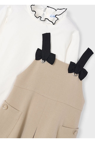 Mayoral 4914-20 Kız Çocuk Bej Elbise Bej