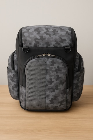 Newbag Kamuflaj Outdoor Dağcı Çantası-sırt Kamp Çantası-gri Siyah