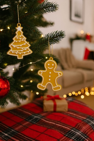 Yılbaşı Ağacı Süs Seti 5 Parça Gold-beyaz Dekoratif Süsler Noel Dekor Christmas