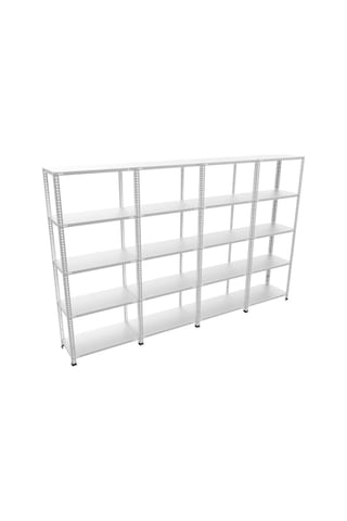 Raf Burada 5 Katlı 4'lü Galvaniz Çelik Raf - Depo, Arşiv, Kiler, Dosya, Market Rafı-59x75x200 cm- 1.00 mm