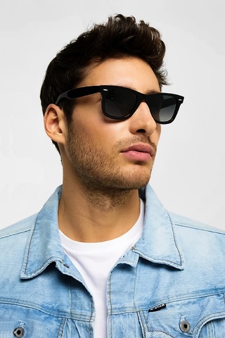 Di Caprio Dc18196p Parlak Siyah Kare Model Unisex Güneş Gözlüğü