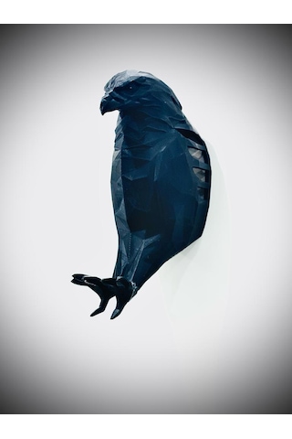 Kartal 3d Baskı Ile Üretilmiş Dekoratif Gece Lambası/aplik Siyah