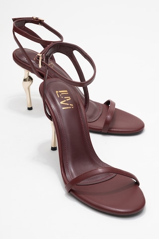 Jasmin Bordo Cilt Tek Bantlı Kadın Topuklu Ayakkabı Bordo