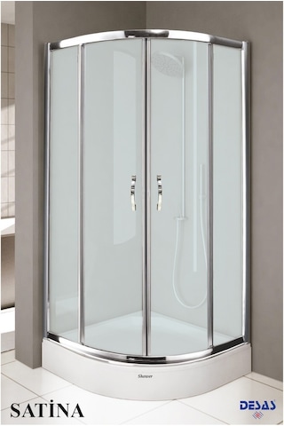 Desaş Shower Teknesiz Oval Buzlu Cam Duşakabin 90 x 90 5 MM Gümüş Desaş Shower Teknesiz Oval Buzlu Cam Duşakabin 90 x 90 5 MM Gümüş