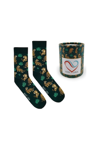 Gost Liria Tiger Socks Desenli Unisex Soket Çorap Yeşil