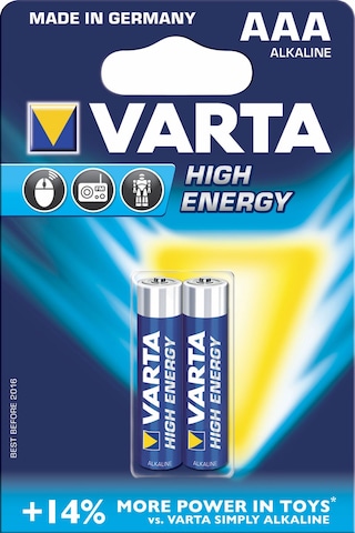 Varta 4903 High Energy Alkaline AAA İnce Kalem Pil 2'li Varta 4903 High Energy Alkaline AAA İnce Kalem Pil 2'li