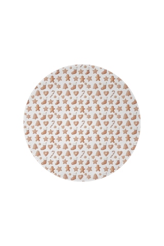 Noel Desenli 47 İnç Yuvarlak Flanel Battaniye, Yetişkin Ve Çocuk İçin, Yumuşak, Rahat Ve Hafif Noel Zencefil Ekmek Kurabiye