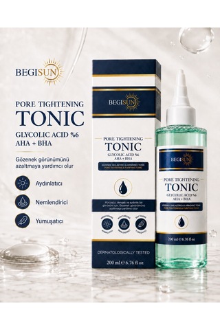Begısun %6 Glikolik Asit Aha+bha Gözenek Sıkılaştırıcı Ve Arındırıcı Yüz Toniği 200 Ml