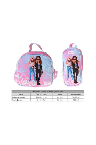 Wow Generation Kız Çocuk Wonderful Pembe - Turkuaz Thermo Beslenme Çantası Ve Kalemlik Seti - Setwg-w6070