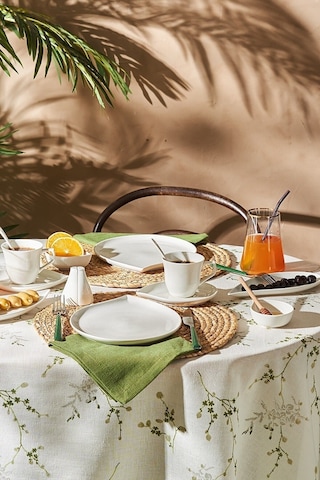 Emsan Bianca Leaf Porselen 32 Parça 6 Kişilik Kahvaltı/Servis Takımı Beyaz