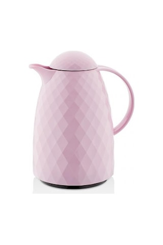 1 Lt Akrilik Soft Pembe Çay Termosu 12 Saat Sıcak 24 Saat Soğuk Beyaz - Şeffaf