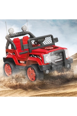 Dolu Hunter 8081 12V Mp3 Usb Sd Kart Uzaktan Kumandalı Akülü Jeep Kırmızı