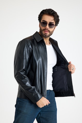 Franko Armondi Erkek Bomber Deri Ceket E25-k-909-bb-yk-kem Siyah