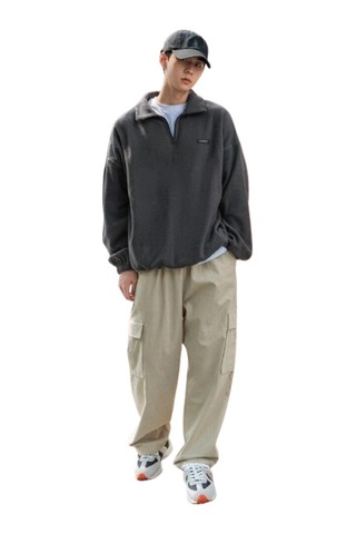 Genius Store Genıus Store Erkek Polar Oversize Sweatshirt Füme
