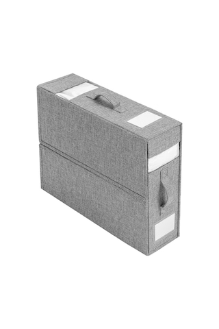 Ximistore9 "katlanabilir Çarşaf Saklama Kutusu - Toz Geçirmez, Fermuarlı, Etiket Kartlı" Gri