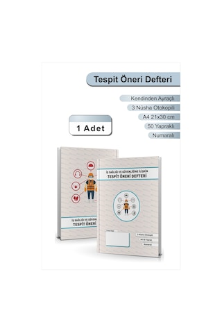 İsg Defteri, İş Sağlığı Ve Güvenliği Tespit Ve Öneri Defteri , A4 Boyutunda , 50 Yaprak İsg Defteri, İş Sağlığı Ve Güvenliği Tespit Ve Öneri Defteri , A4 Boyutunda , 50 Yaprak