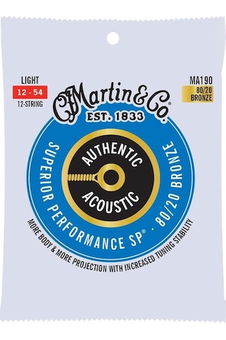 Martin Co Ma190 Sp 80/20 Bronze 12-telli Akustik Gitar Teli Light 12-54