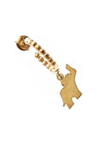 Masaliko 925 Ayar Fil Gümüş Küpe, Altın Kaplama, Günlük Kulanım Altın