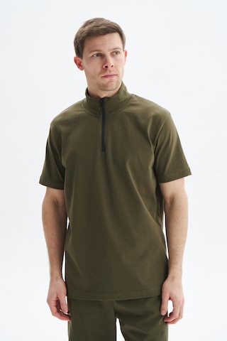 AR-MA Arma Erkek Regular Fit Basic % 100 Pamuk Süprem Dik Yaka Fermuarlı Tişört Y29344449302 Haki