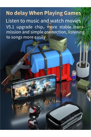 Primepickings Tws Kablosuz Bt5.1 Çift Kulaklık 2000mah Şarj Kutusu Taşınabilir Spor Led Ekran Gürültü Azaltma Ios Android Uyumlu