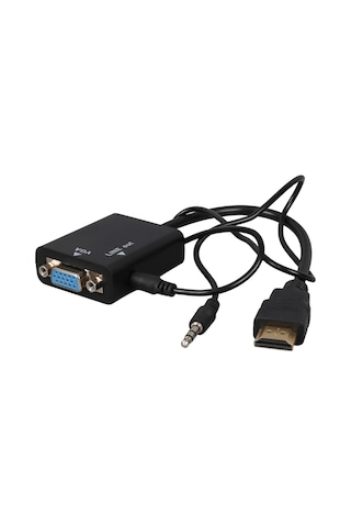 Powermaster Pm-32015 Siyah 3.5mm Ses Destekli Hdmı To Vga+audio Dönüştürücü Adaptör