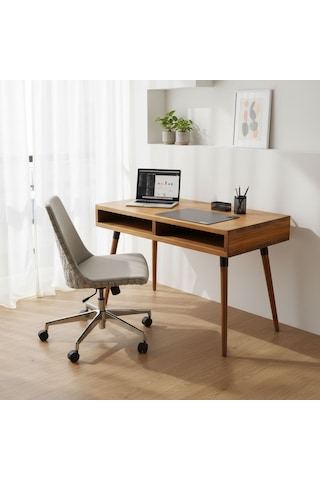 Mobenta Slot Desk Masif Çalışma & Laptop Masası, 2 Gözlü Depolama - 120 Cm, Tk Ahşap