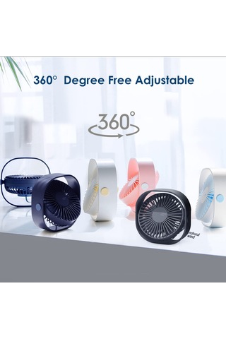 Mini Usb Fan, Taşınabilir Masa Fanı, Ofis İçin 360 Dönüş Pembe