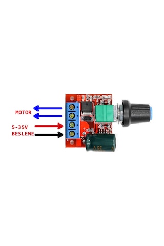 5A 35V Mini Dc Motor Pwm Potlu Hız Kontrol Devresi 90 Watt