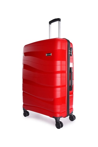 Wexta Wx-pp10 Dalgalı Kırmızı Kabin Boy Polipropılen Valiz Kırmızı