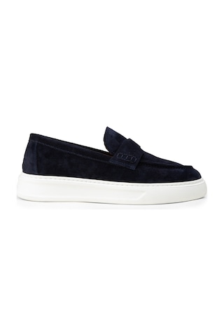 Deery Erkek Hakiki Süet Lacivert Loafer Ayakkabı - 02043mlcvp01
