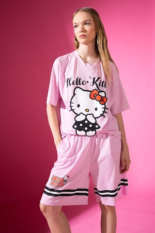 Defacto Coool Hello Kitty Loose Fit Şort D4219AX24HSPN614 Pembe