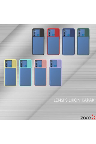 Noktaks - Realme Uyumlu Realme 6i - Kılıf Slayt Sürgülü Arkası Buzlu Lensi Kapak - Kırmızı T15451 Kirmizi