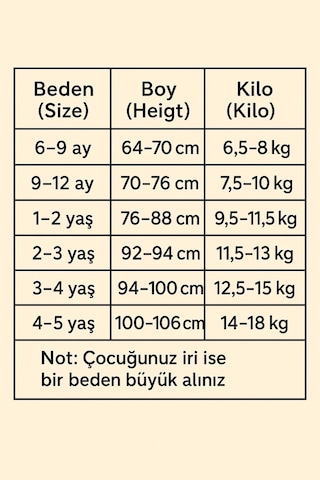 Aden Kids Mevsimlik Pamuklu Kumaş Karikatürlü Çocuk Pijama Takımı Bej