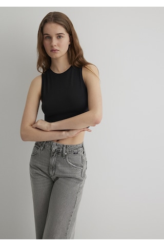 Mavi - Siyah Crop Top 1610786-900 Siyah -556298526-