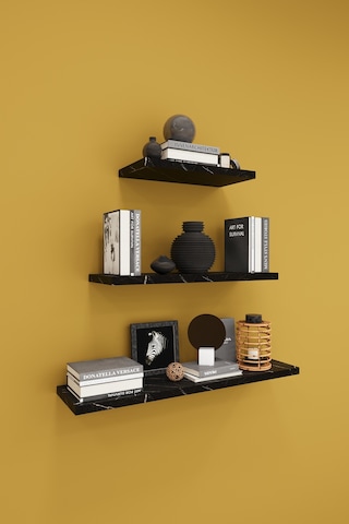 Asra Trend Modern 3'lü Uçan Raf Çok Amaçlı Duvar Rafı Organizer %100 Mdf Kitaplık Mutfak Banyo Rafı Drf05 Royal