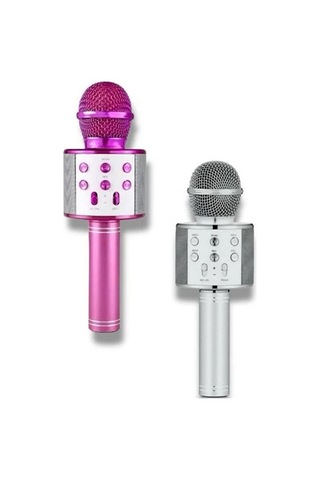 Kablosuz Hoparlörlü Bluetooth Karaoke Mikrofonu Mikrofonlu Ses Şarkı Söyleme Aleti Eğlence Cihazı
