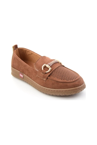 Taba Süet Kadın Loafer Ayakkabı K01536105272