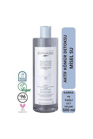 Byphasse Micellar Yüz Ve Makyaj Temizleyici Aktif Kömür Misel Su 500 ML