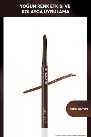 Pürüzsüz Uygulanan Jel Dokuda Kalem Eyeliner Missha Longwear Gel Pencil Liner (Brick Brown) 0.14g