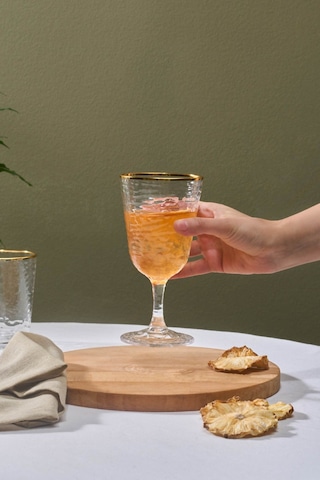 Karaca Akroma Transparent Kadeh 360 Ml Gold