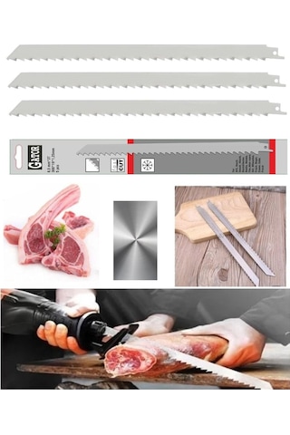 Gator Paslanmaz Çelik Gtr903019 3 Adet 30cm Tilki Kuyruğu Et Kemik Kesim Bıçağı Özel Yerli Imalat