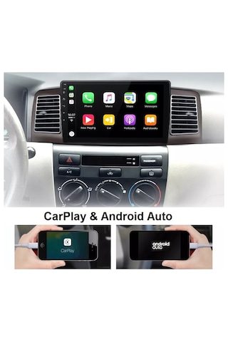 Cadence Toyota Corolla Terra- Sol Kasa 2000-2004 Uyumlu Android Multimedya 6gb Ram 128gb Rom Ön Ve Geri Görüş Kameralı 9"