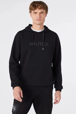 Nautica Erkek Siyah Standart Fit Kapüşonlu Sweatshirt Siyah
