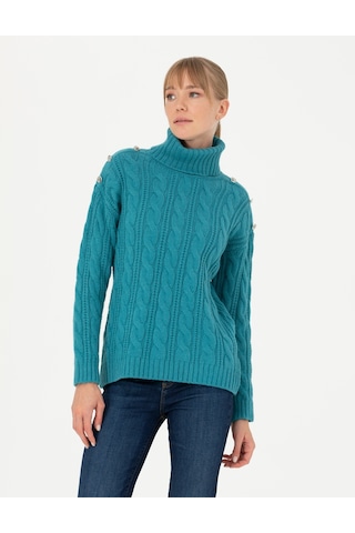 Pierre Cardin Kadın Petrol Triko Kazak 50276220-vr102 Petrol