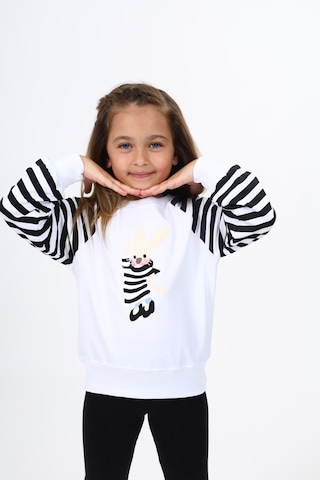 Toontoy Kız Çocuk Nakışlı Sweatshirt Beyaz