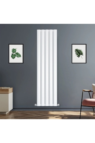 1600x475mm Lilac Dikey Beyaz Alüminyum Radyatör Dekoratif Tasarım