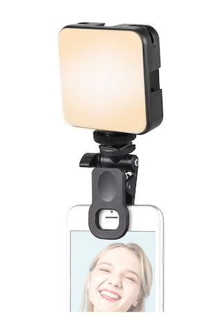 Andoer W64 Mini Klipsli Cep Telefonu Led Video Işığı Siyah Siyah