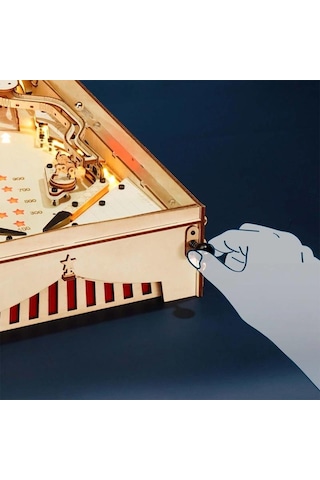 Rokr Eg01 Pinpon Makinesi 3d Pinball Machine Dıy Minyatür Maket Model Seti Ahşap 3d Wooden Puzzle 3d Model Kit Detaylı Dekoratif Hobi Seti Ahşap Maket