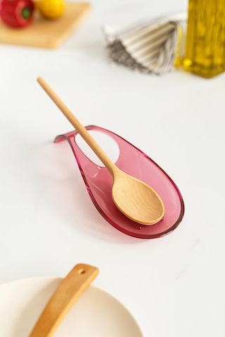 Akrilik Mürdüm Tezgah Üstü Kirli Kaşıklık & Kepçe Altlığı Pembe